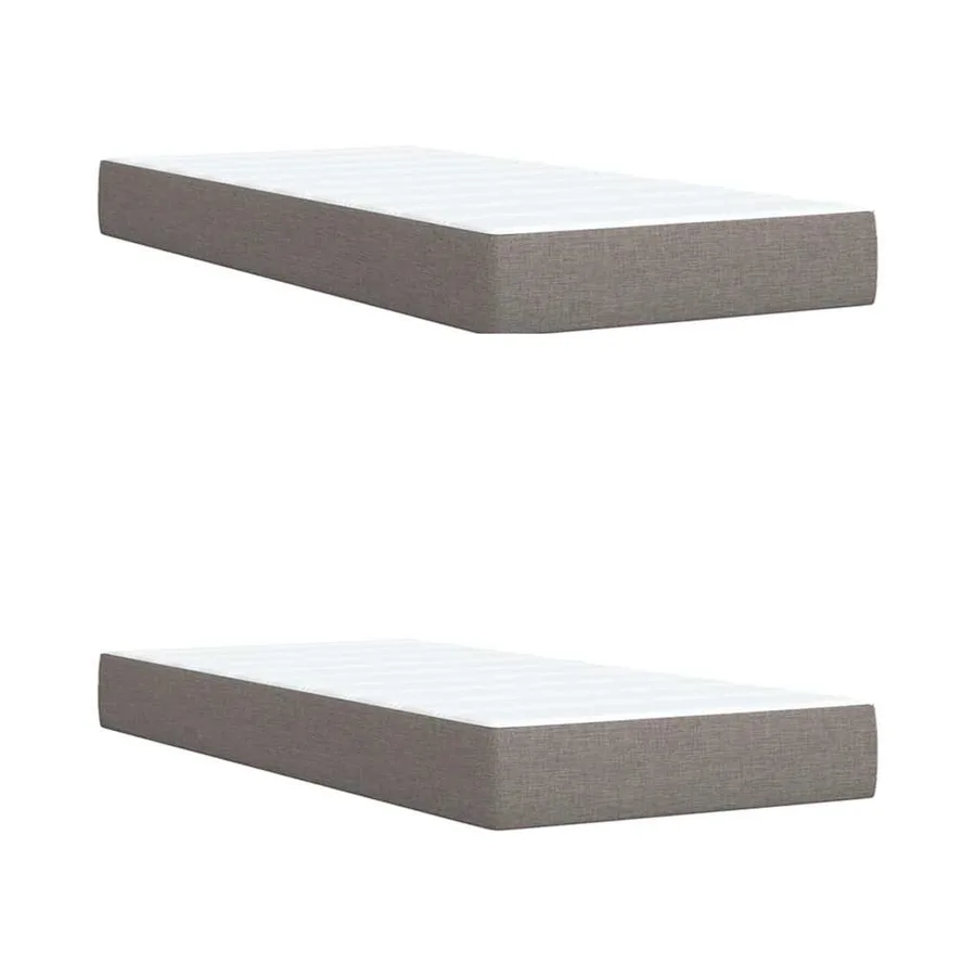 Sommier à lattes de lit avec matelas Taupe 200x200 cm Tissu - 11