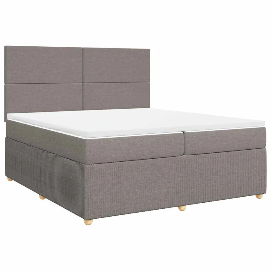 Sommier à lattes de lit avec matelas Taupe 200x200 cm Tissu - 3