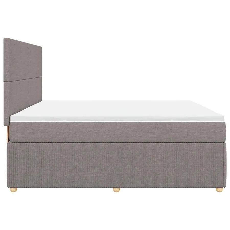 Sommier à lattes de lit avec matelas Taupe 200x200 cm Tissu - 7