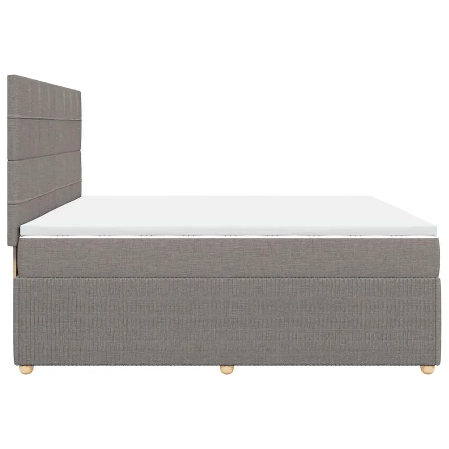 Sommier à lattes de lit avec matelas Taupe 200x200 cm Tissu - 5