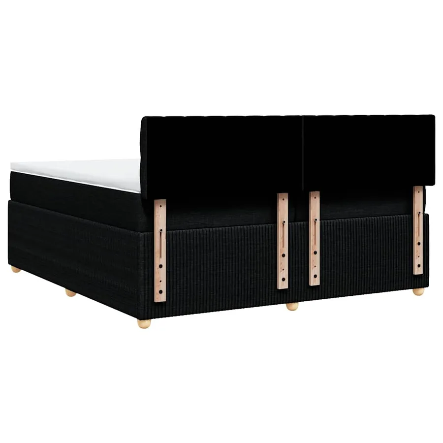 Sommier à lattes de lit avec matelas Noir 200x200 cm Tissu - 8
