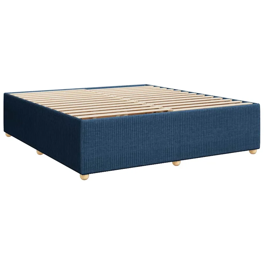 Sommier à lattes de lit avec matelas Bleu 200x200 cm Tissu - 10