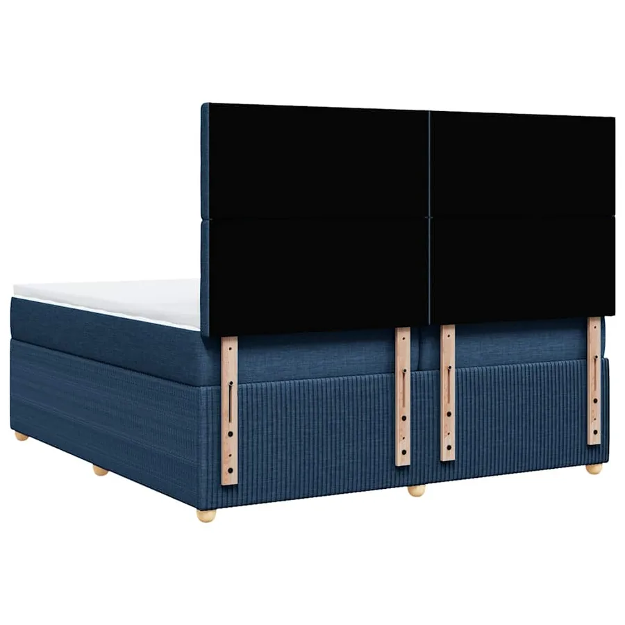 Sommier à lattes de lit avec matelas Bleu 200x200 cm Tissu - 8