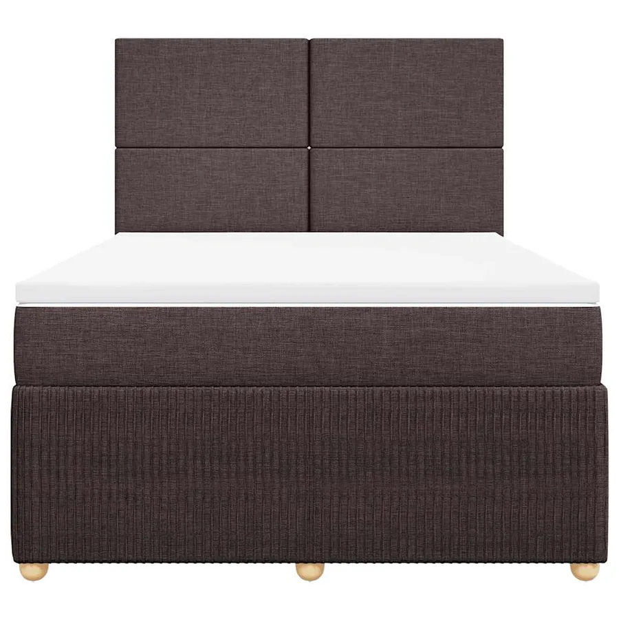 Sommier à lattes de lit avec matelas Marron foncé 160x200 cm - 6