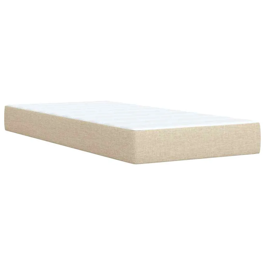 Sommier à lattes de lit avec matelas Crème 90x200 cm Tissu - 11