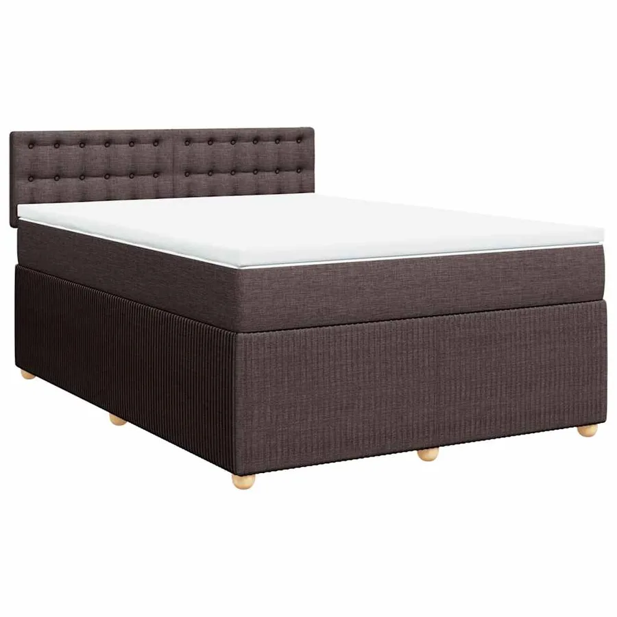 Sommier à lattes de lit avec matelas Marron foncé 140x190 cm - 2