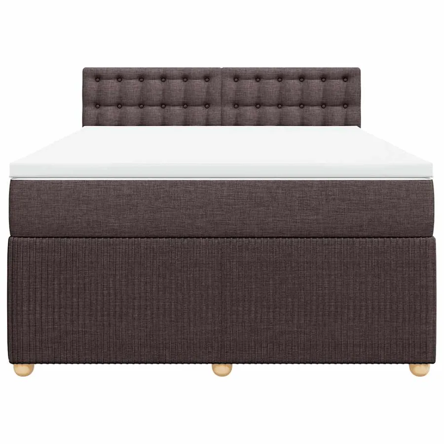 Sommier à lattes de lit avec matelas Marron foncé 140x190 cm - 4
