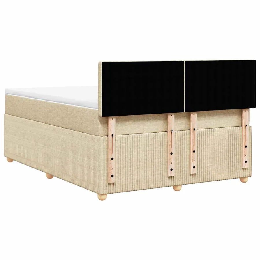 Sommier à lattes de lit avec matelas Crème 160x200 cm Tissu - 8