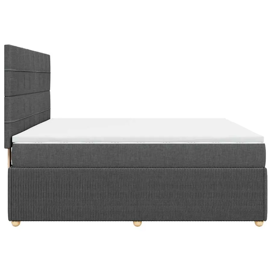 Sommier à lattes de lit avec matelas Gris foncé 180x200cm Tissu - 7