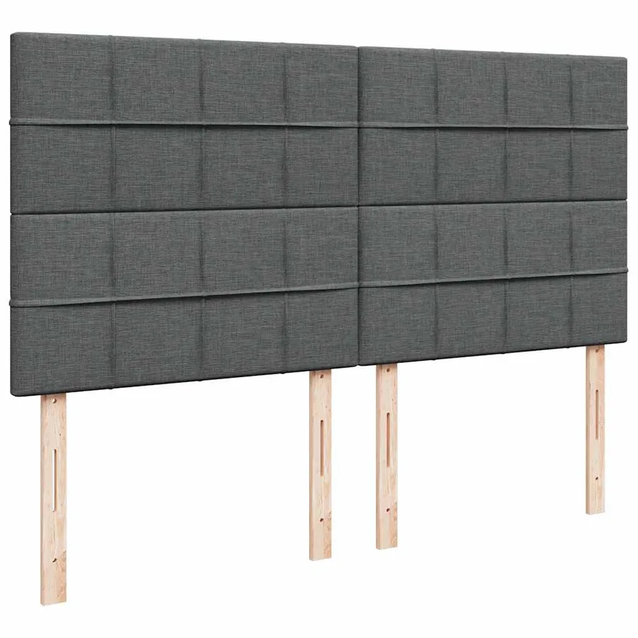 Sommier à lattes de lit avec matelas Gris foncé 180x200cm Tissu - 9