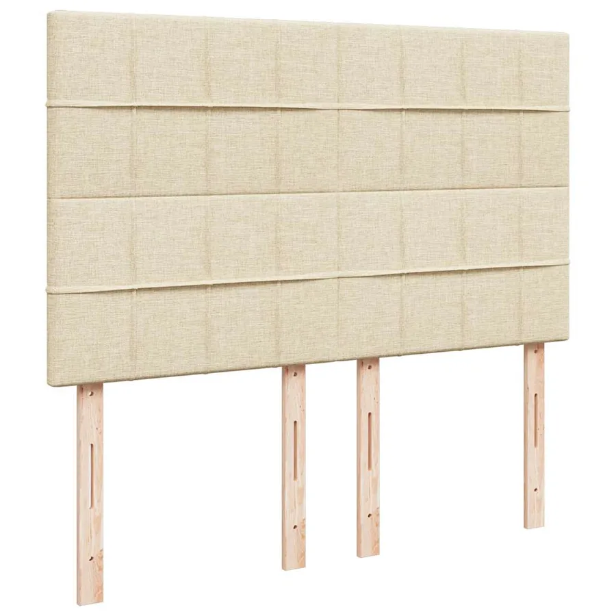 Sommier à lattes de lit avec matelas Crème 160x200 cm Tissu - 7