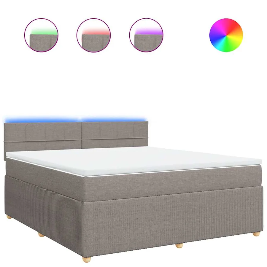 Sommier à lattes de lit avec matelas Taupe 180x200 cm Tissu - 2