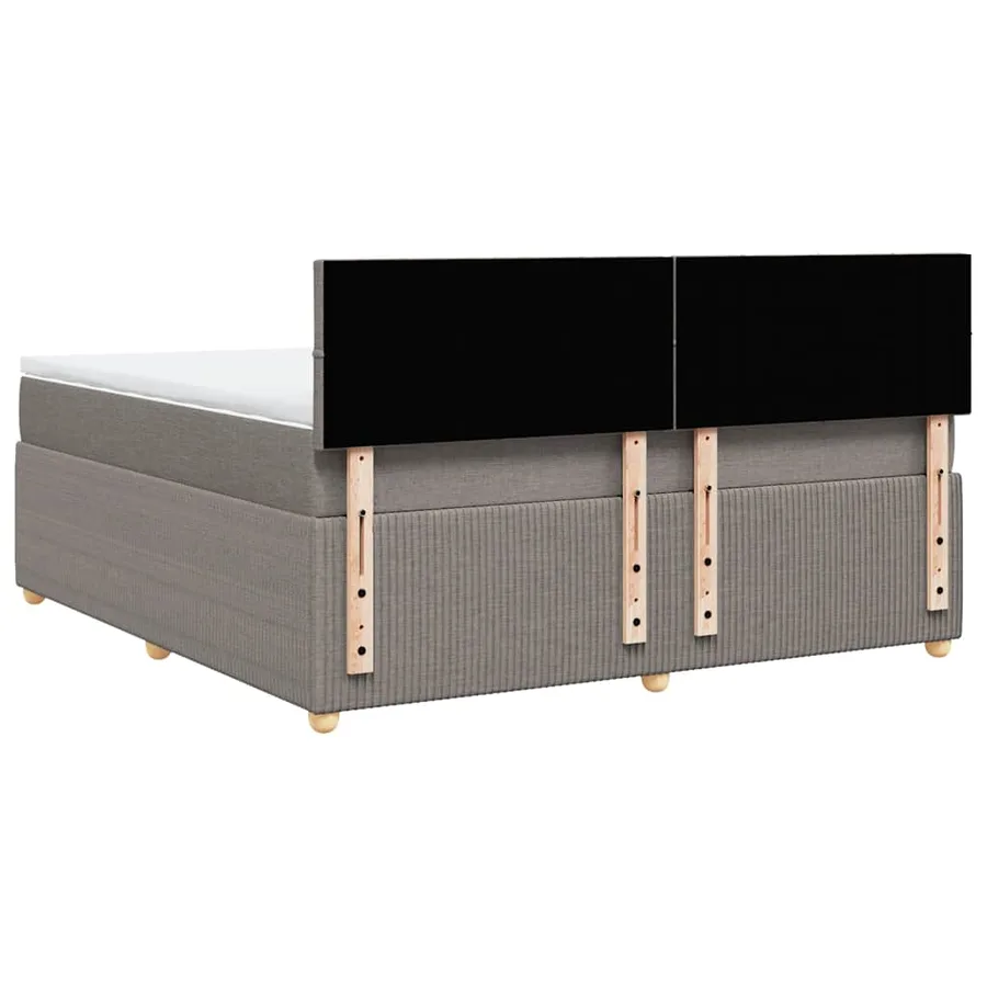 Sommier à lattes de lit avec matelas Taupe 180x200 cm Tissu - 8