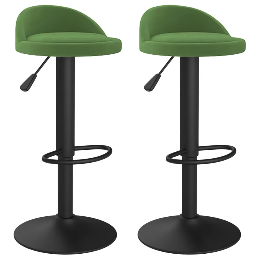 Tabourets de bar lot de 2 vert foncé velours - 2
