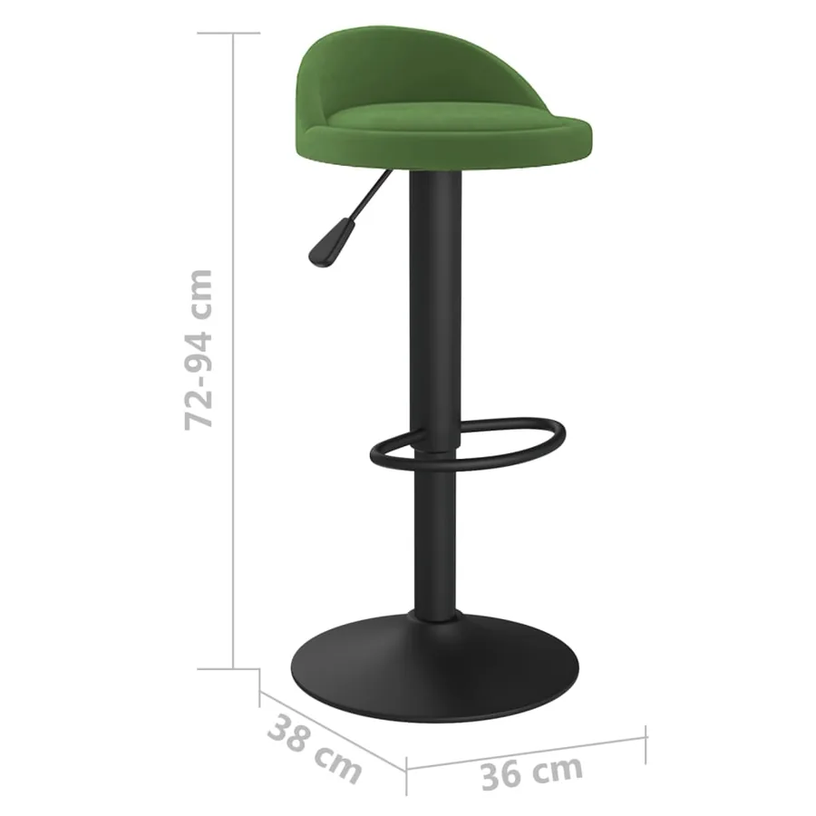 Tabourets de bar lot de 2 vert foncé velours - 9