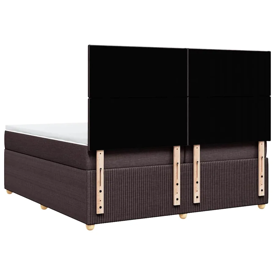 Sommier à lattes de lit avec matelas Marron foncé 200x200 cm - 6