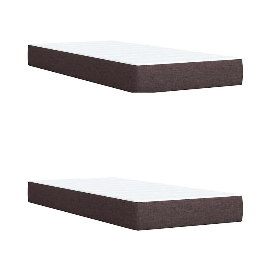 Sommier à lattes de lit avec matelas Marron foncé 200x200 cm - 10