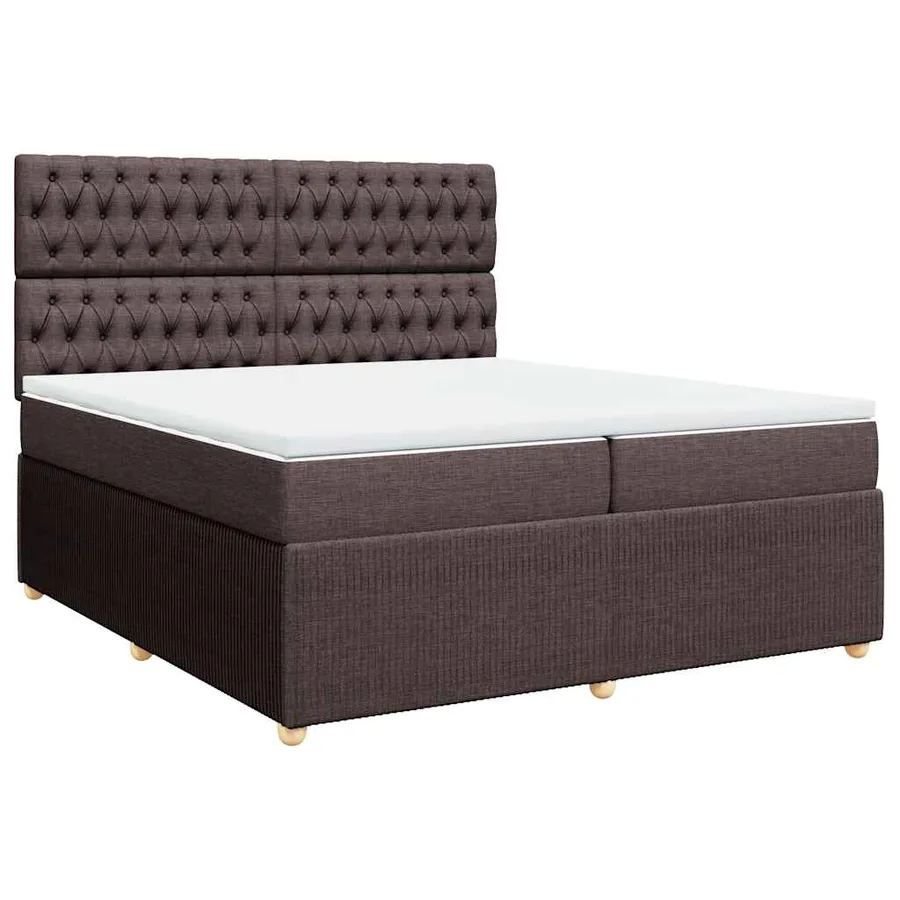 Sommier à lattes de lit avec matelas Marron foncé 200x200 cm - 2