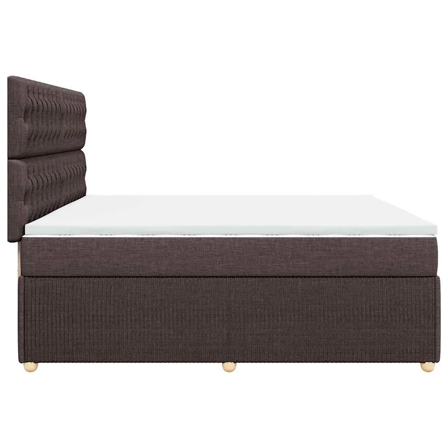 Sommier à lattes de lit avec matelas Marron foncé 200x200 cm - 5