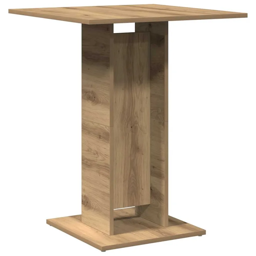 Table de bistro chêne artisanal 60x60x75 cm bois d'ingénierie - 2