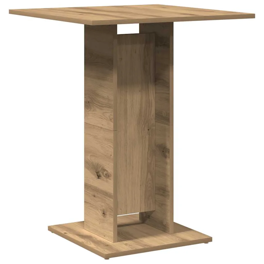 Table de bistro chêne artisanal 60x60x75 cm bois d'ingénierie - 6