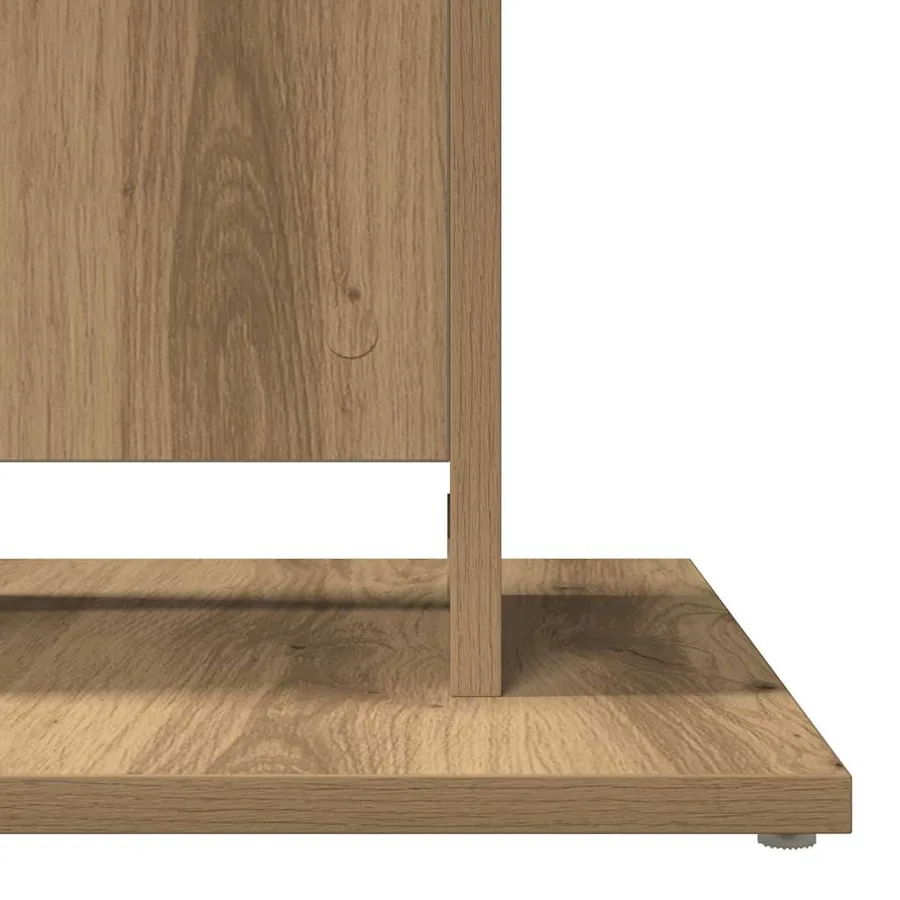 Table de bistro chêne artisanal 60x60x75 cm bois d'ingénierie - 7