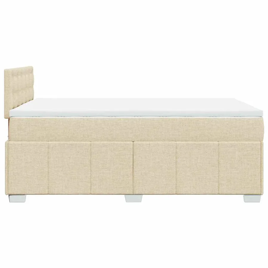 Sommier à lattes de lit avec matelas Crème 120x200 cm Tissu - 5