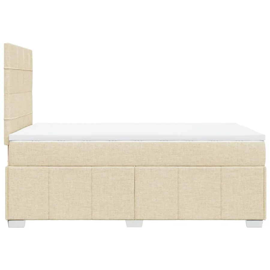 Sommier à lattes de lit avec matelas Crème 120x200 cm Tissu - 7
