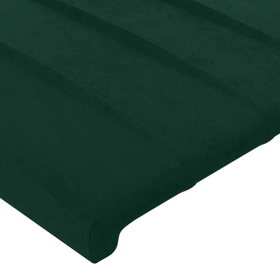 Tête de lit à LED Vert foncé 163x16x78/88 cm Velours - 5