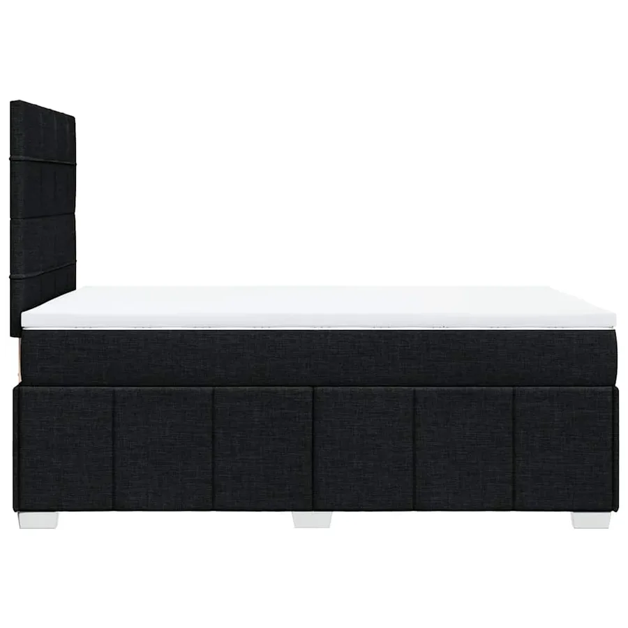 Sommier à lattes de lit avec matelas Noir 120x200 cm Tissu - 7