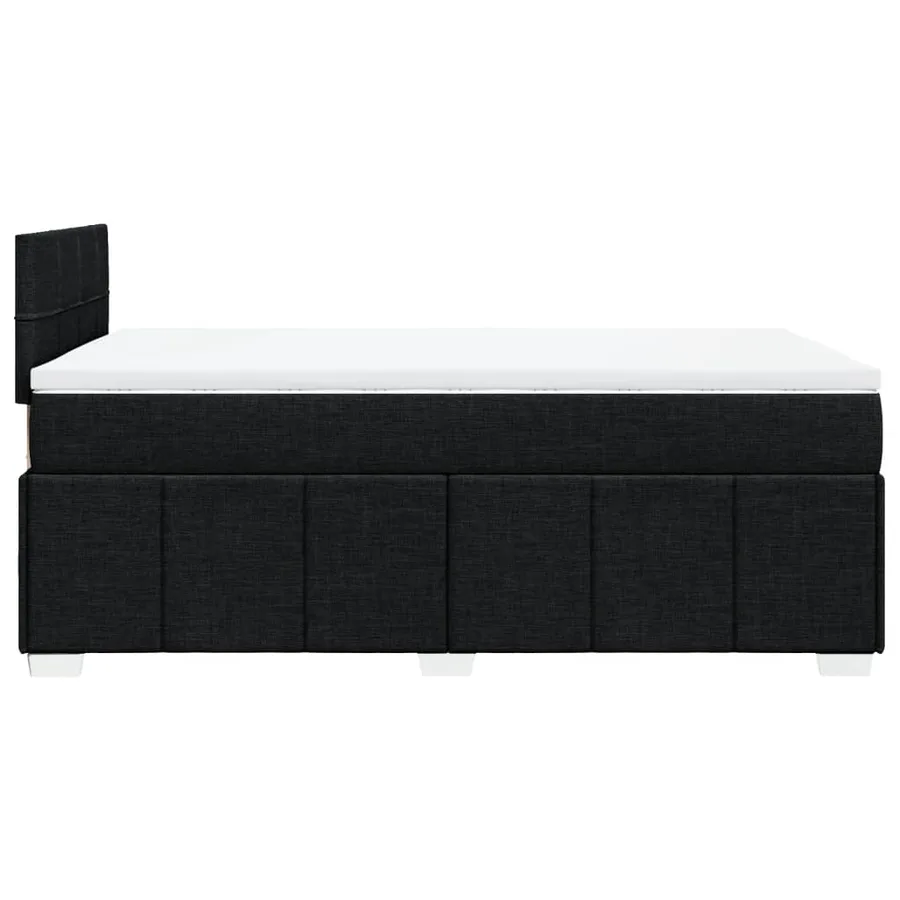 Sommier à lattes de lit avec matelas Noir 120x200 cm Tissu - 5