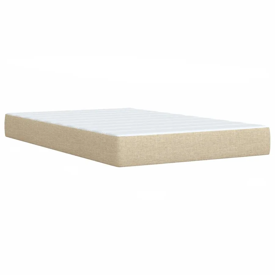 Sommier à lattes de lit avec matelas Crème 120x200 cm Tissu - 10