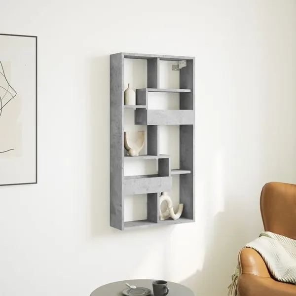 Armoire murale gris béton 50x15x100 cm bois d'ingénierie