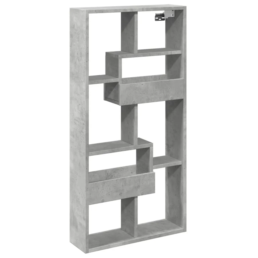 Armoire murale gris béton 50x15x100 cm bois d'ingénierie - 2