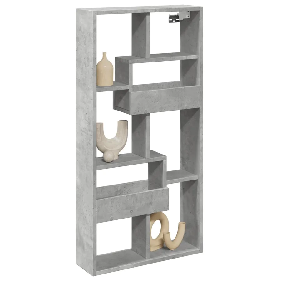 Armoire murale gris béton 50x15x100 cm bois d'ingénierie - 3