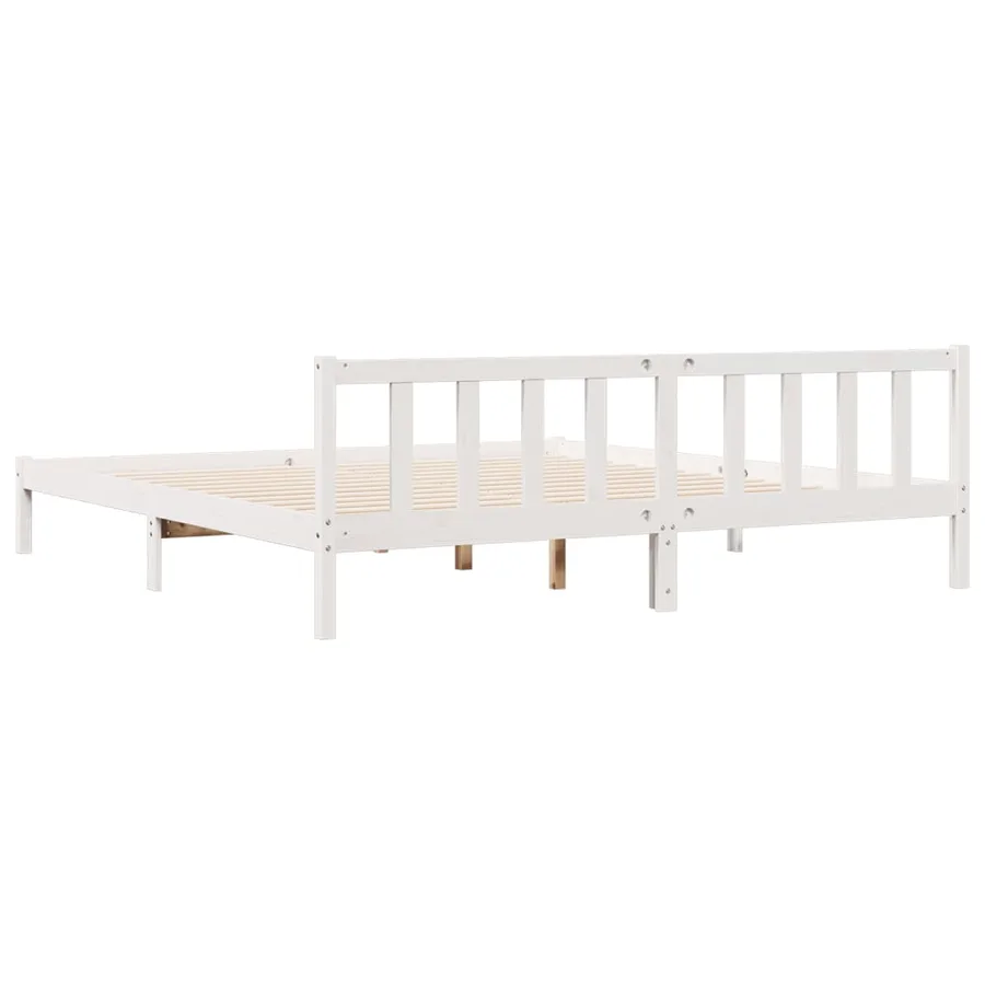 Cadre de lit extra long sans matelas 180x210 cm bois massif pin - 5