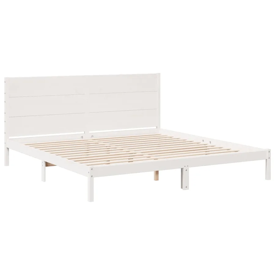 Cadre de lit extra long sans matelas 200x210 cm bois massif - 3