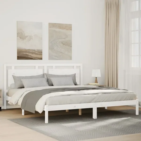 Cadre de lit extra long sans matelas 200x210 cm bois massif