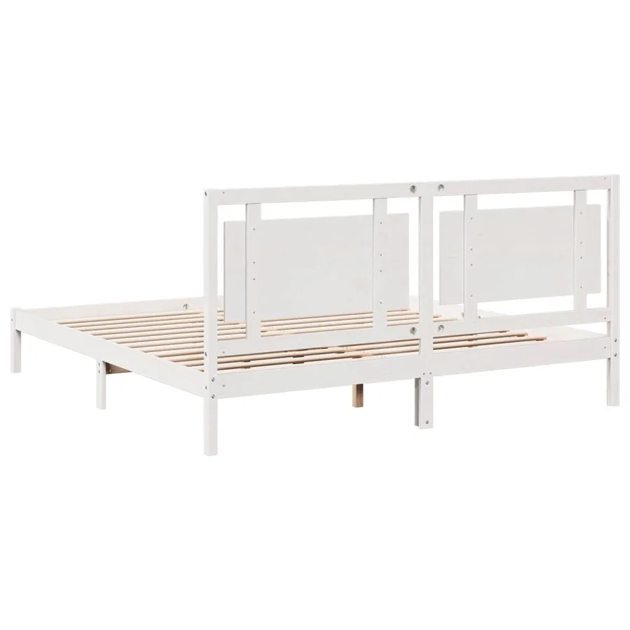Cadre de lit extra long sans matelas 200x210 cm bois massif - 6