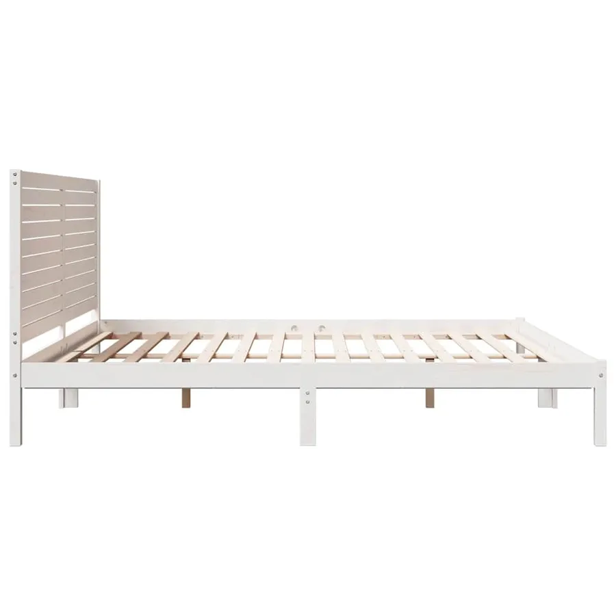 Cadre de lit extra long sans matelas 200x220 cm bois massif - 5