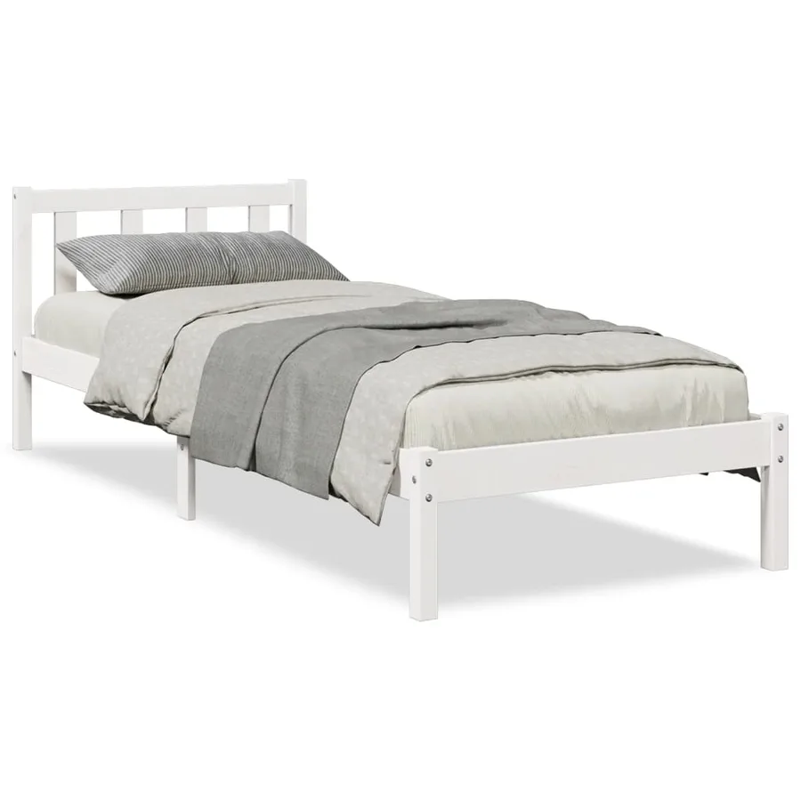 Cadre de lit extra long sans matelas 90x220 cm bois massif pin - 2