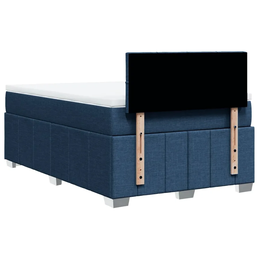 Sommier à lattes de lit avec matelas Bleu 120x200 cm Tissu - 8
