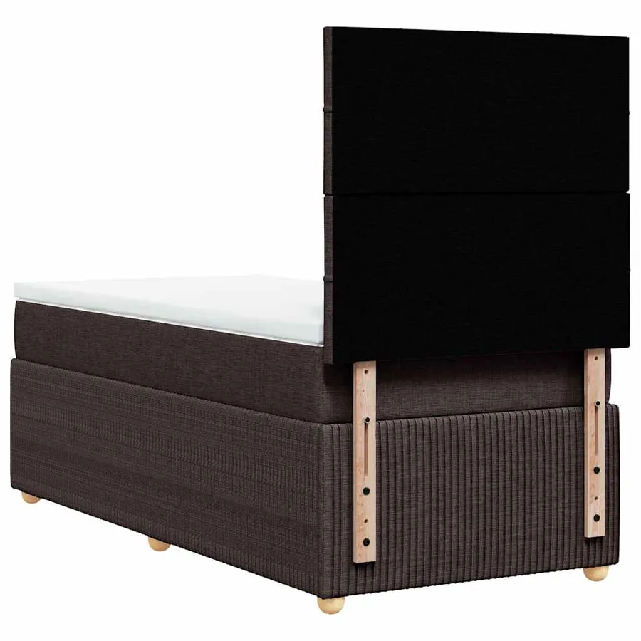 Sommier à lattes de lit avec matelas Marron foncé 90x200 cm - 8