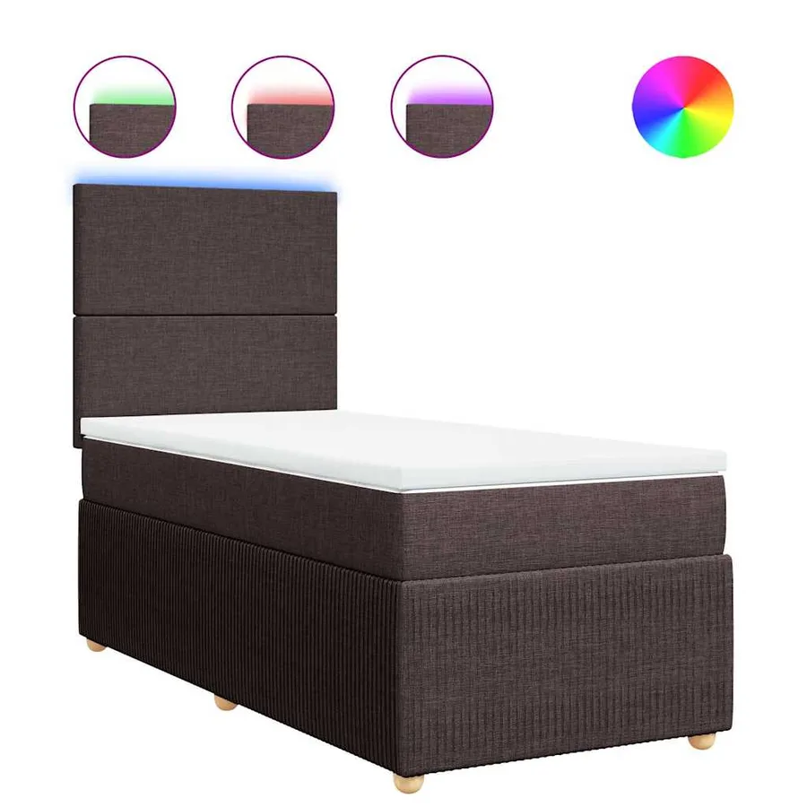 Sommier à lattes de lit avec matelas Marron foncé 90x200 cm - 2