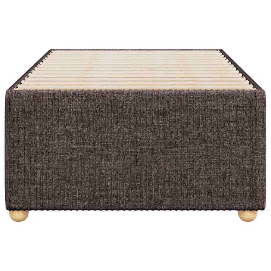 Cadre de lit sans matelas marron foncé 90x200 cm tissu - 4