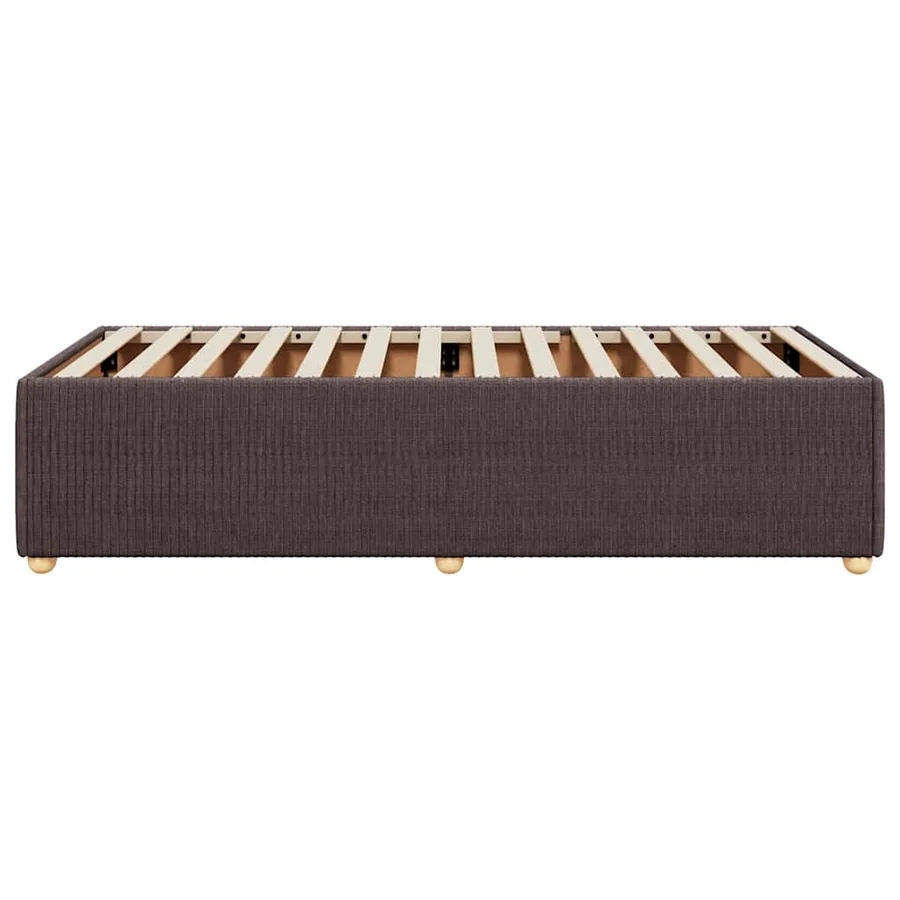 Cadre de lit sans matelas marron foncé 90x200 cm tissu - 5