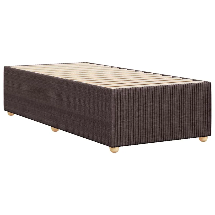 Cadre de lit sans matelas marron foncé 90x200 cm tissu - 6