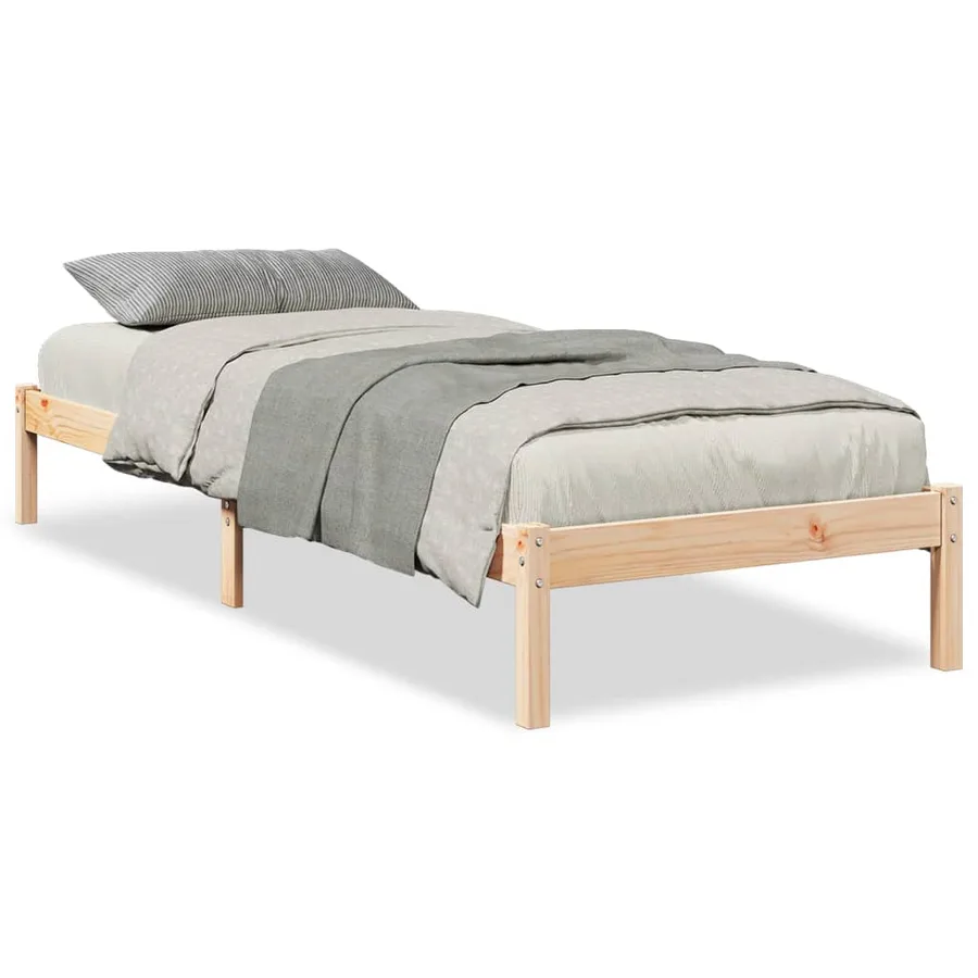 Cadre de lit extra long sans matelas 100x220 cm bois massif pin - 2