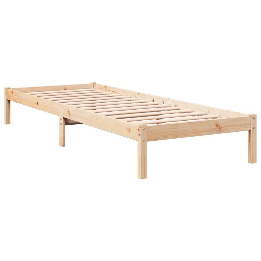Cadre de lit extra long sans matelas 100x220 cm bois massif pin - 3