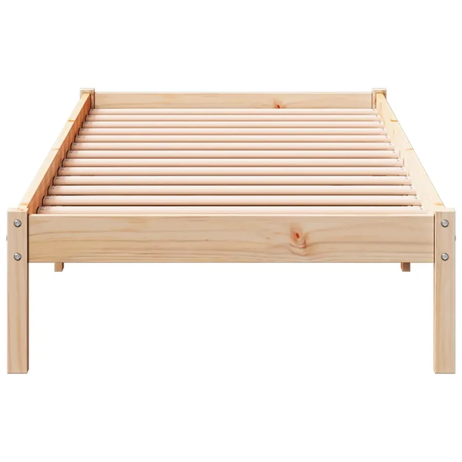 Cadre de lit extra long sans matelas 100x220 cm bois massif pin - 4